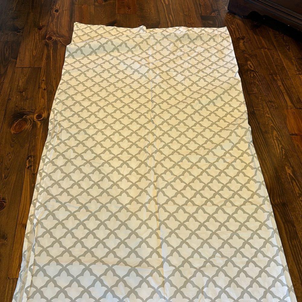 Pottery Barn Grey and white shower curtain